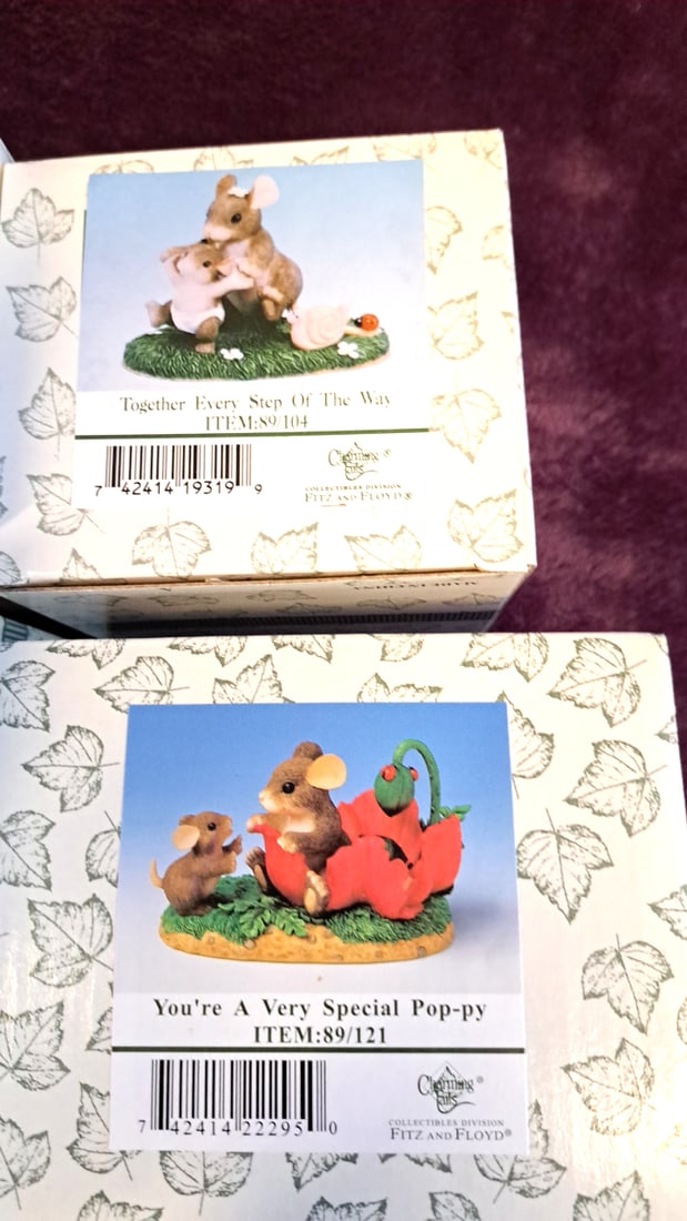 Charming Tails By Fitz And Floyd Figurine Lot Of 4: Cat Nap, Chickie Chariot, Together Every Step... - 3