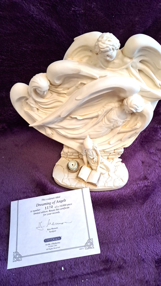 United Design Angels Collection Dreaming Of Angels Ken Memoli Limited Edition Sculpture: 11 x 14 x 5 6 lb Low Estimate: 50.00 High Estimate: 150.00
