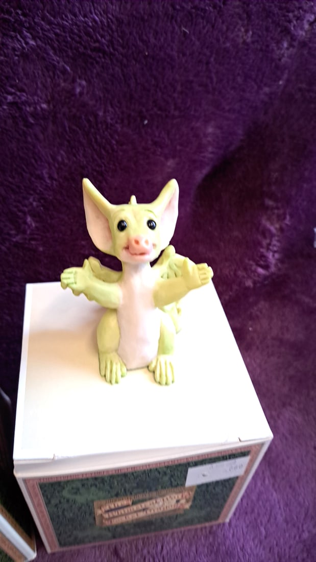 The Whimsical World Of Pocket Dragons Figurines Lot Of 4 With Boxes Green Dragons - 6