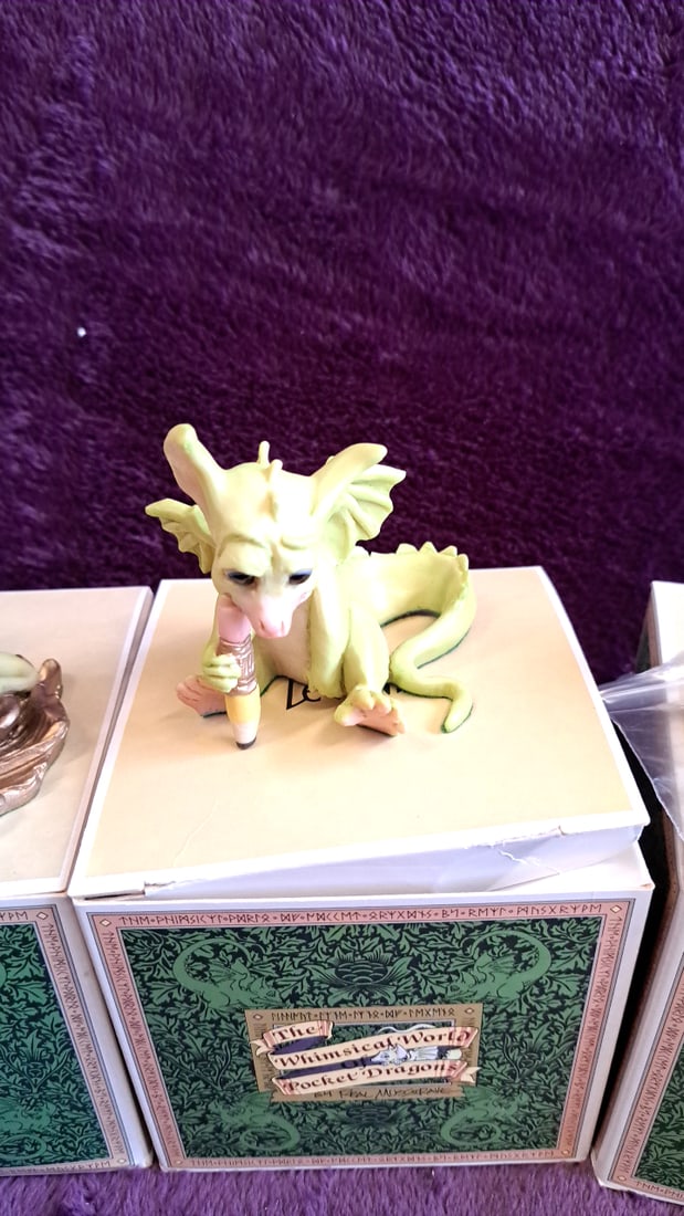 The Whimsical World Of Pocket Dragons Figurines Lot Of 4 With Boxes - 3