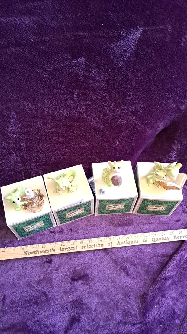 The Whimsical World Of Pocket Dragons Figurines Lot Of 4 With Boxes - 5