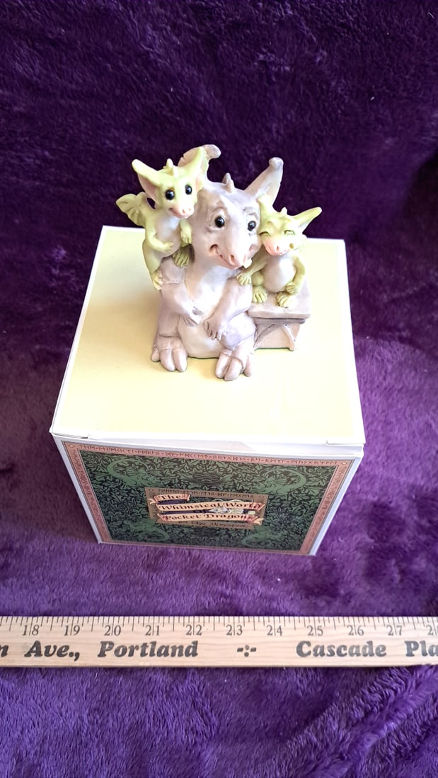 Whimsical World Of Pocket Dragons 1991 Three Dragon Figurine With Box - 5