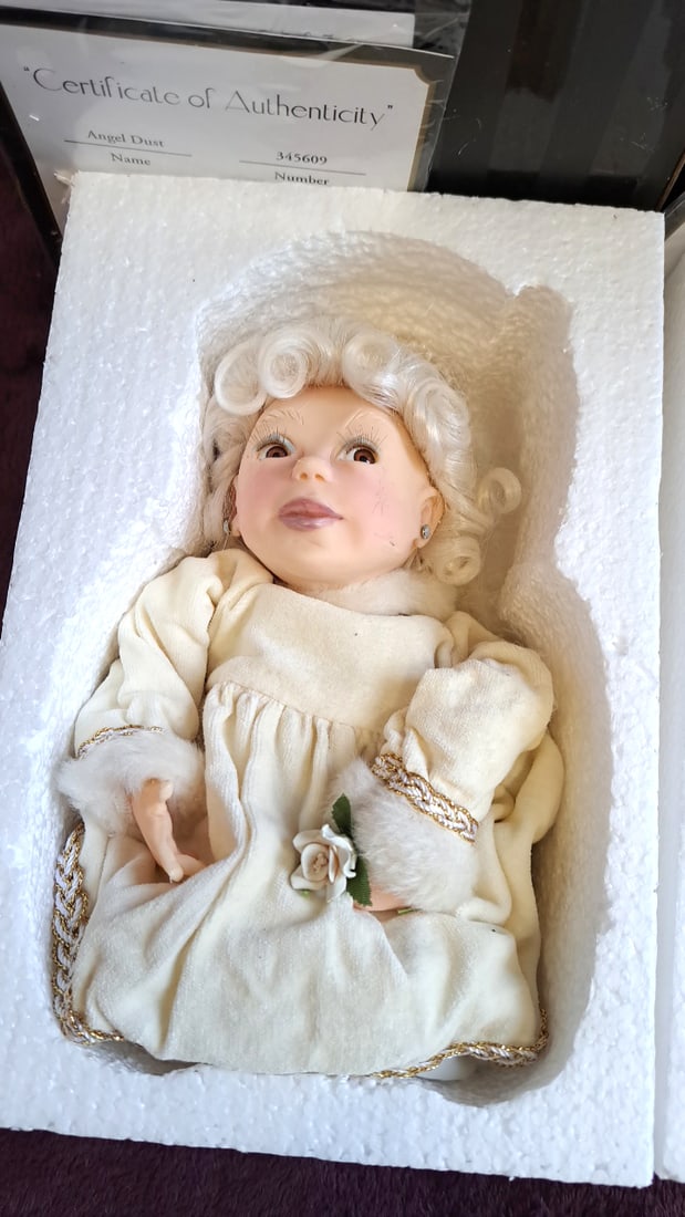 Jacqueline Kent Collection Giftcraft Porcelain Angel Dolls Lot Of 3 With Boxes & Coas - 4