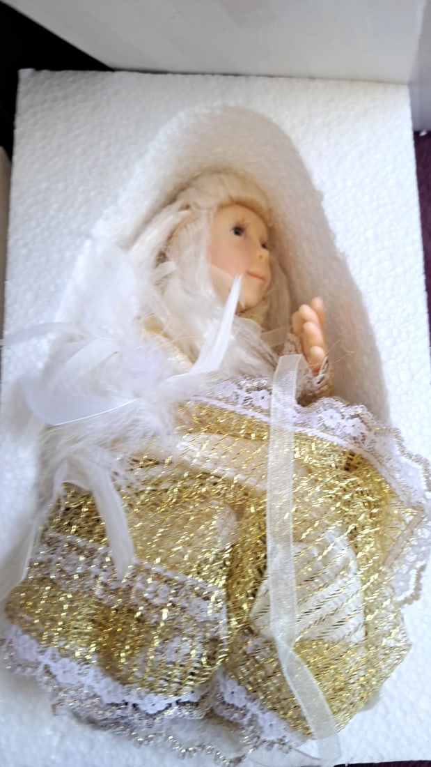 Jacqueline Kent Collection Giftcraft Porcelain Angel Dolls Lot Of 3 With Boxes & Coas - 6