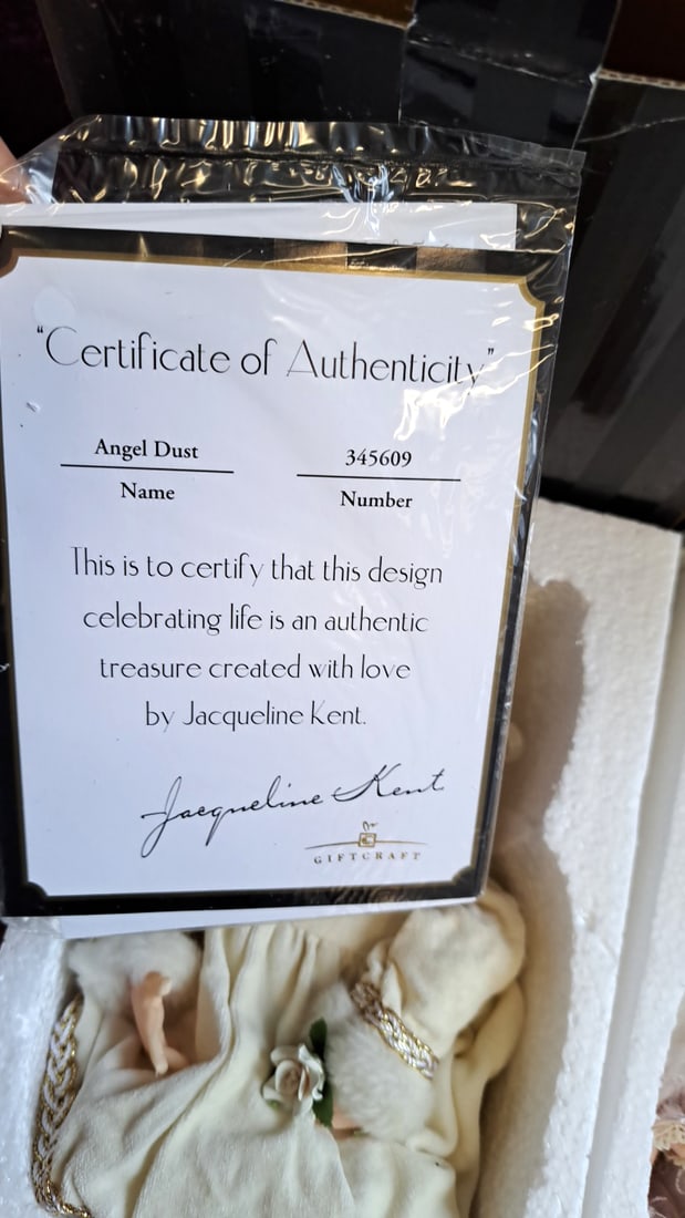 Jacqueline Kent Collection Giftcraft Porcelain Angel Dolls Lot Of 3 With Boxes & Coas - 7