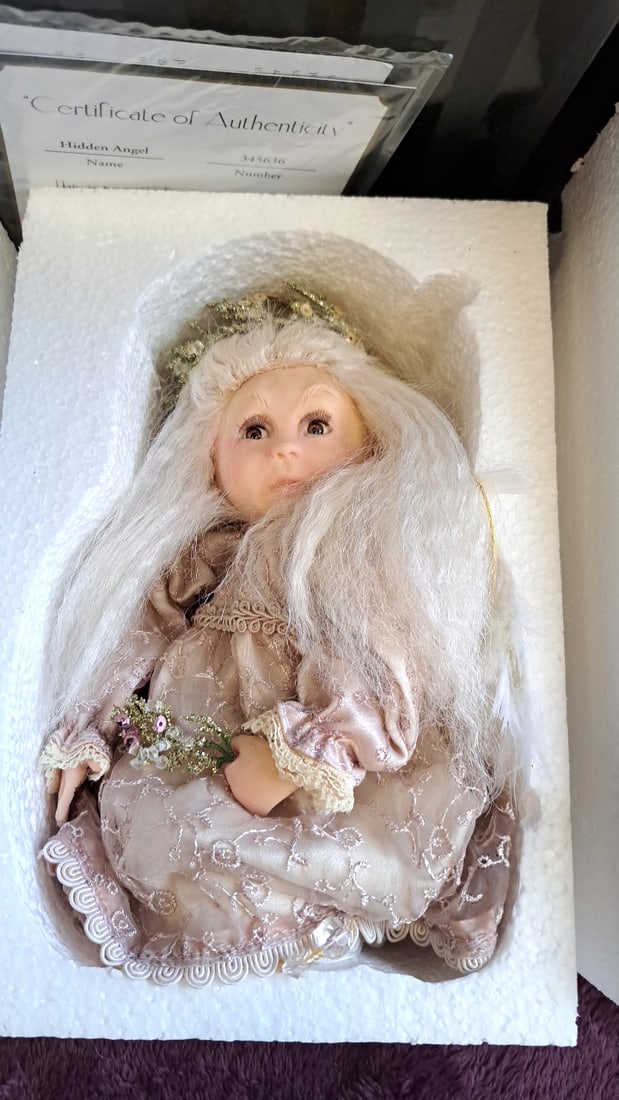 Jacqueline Kent Collection Giftcraft Porcelain Angel Dolls Lot Of 3 With Boxes & Coas - 9