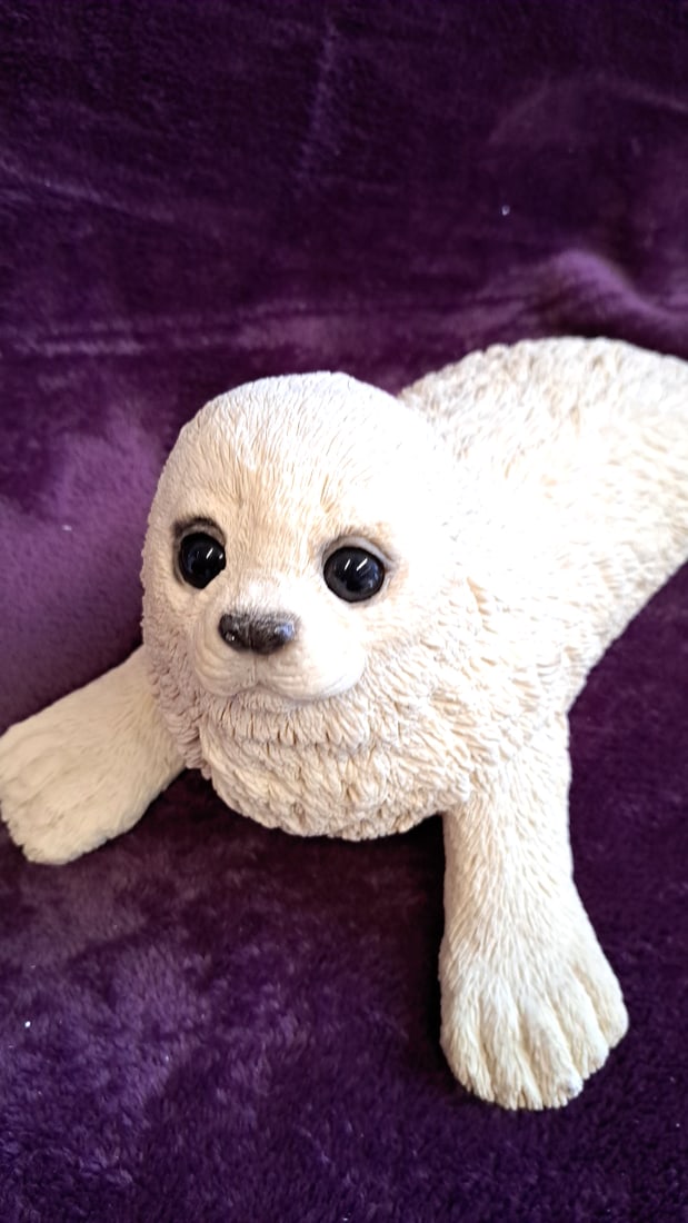 Gallery Classics Cc-seal Pup White Resin Figurine 14 In - 2