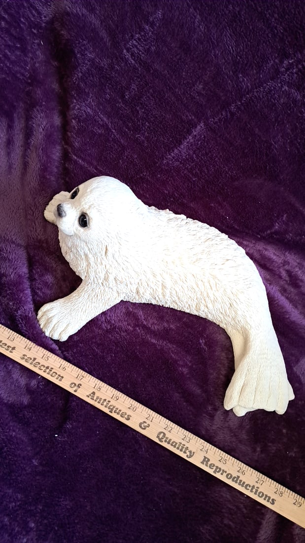 Gallery Classics Cc-seal Pup White Resin Figurine 14 In - 5