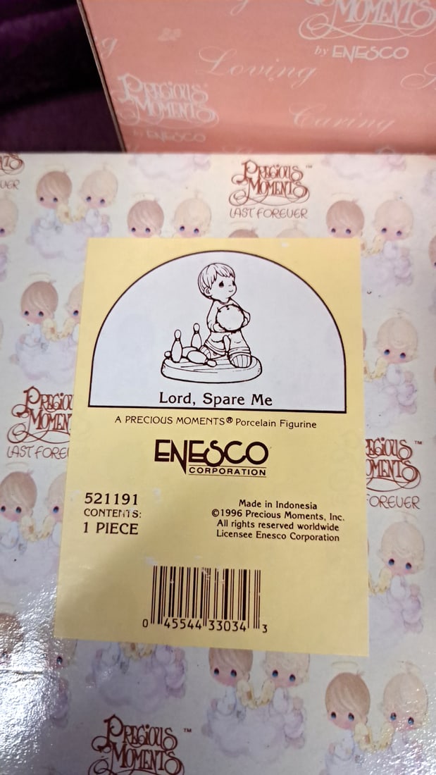 Precious Moments Enesco Porcelain Figurine Lot Lord Spare Me, Winning Spirit, Many Moons In Canoe - 5