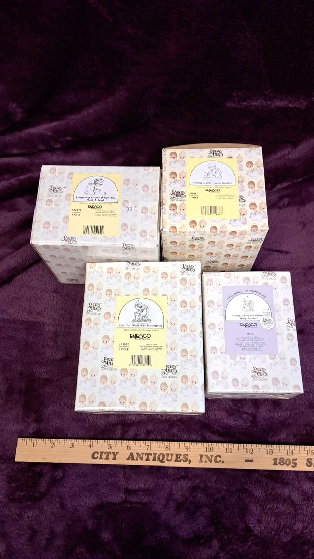 Precious Moments Enesco Porcelain Figurines Lot Of 4 With Boxes 524271 526487 183857 - 2