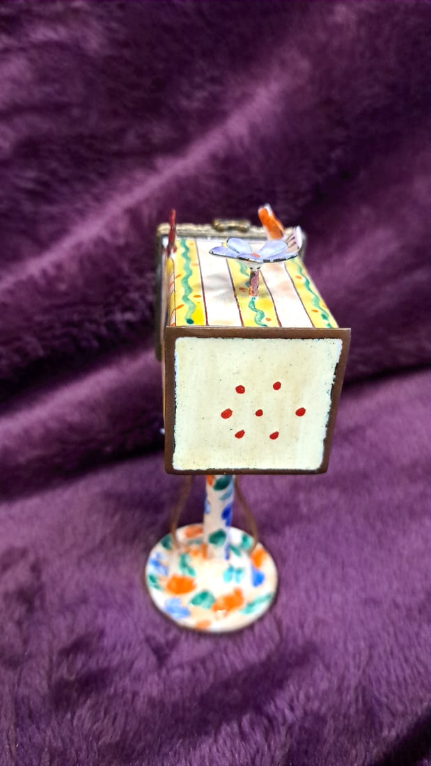 Hand-painted Kelvin Chen Us Mail Mailbox Figurine With Bird, Flower And Dragonfly - 3