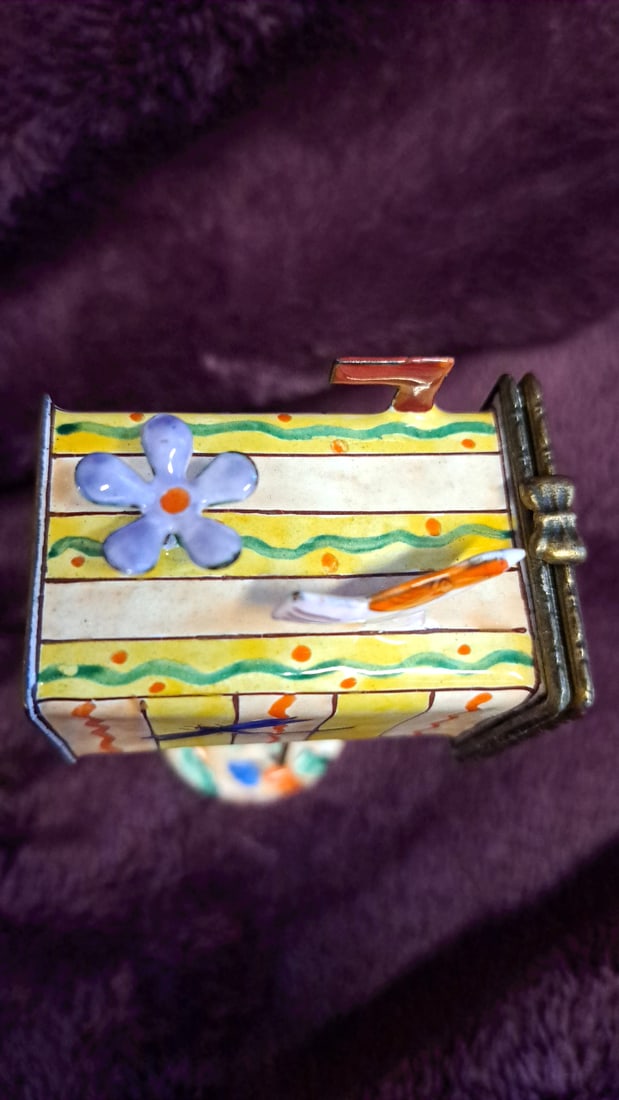 Hand-painted Kelvin Chen Us Mail Mailbox Figurine With Bird, Flower And Dragonfly - 5