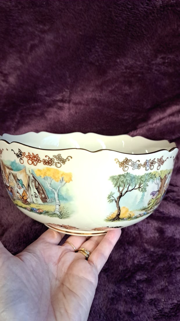 Lenox Disney Snow White And The Seven Dwarfs 24k Gold Fine China Bowl 8.5" - 6