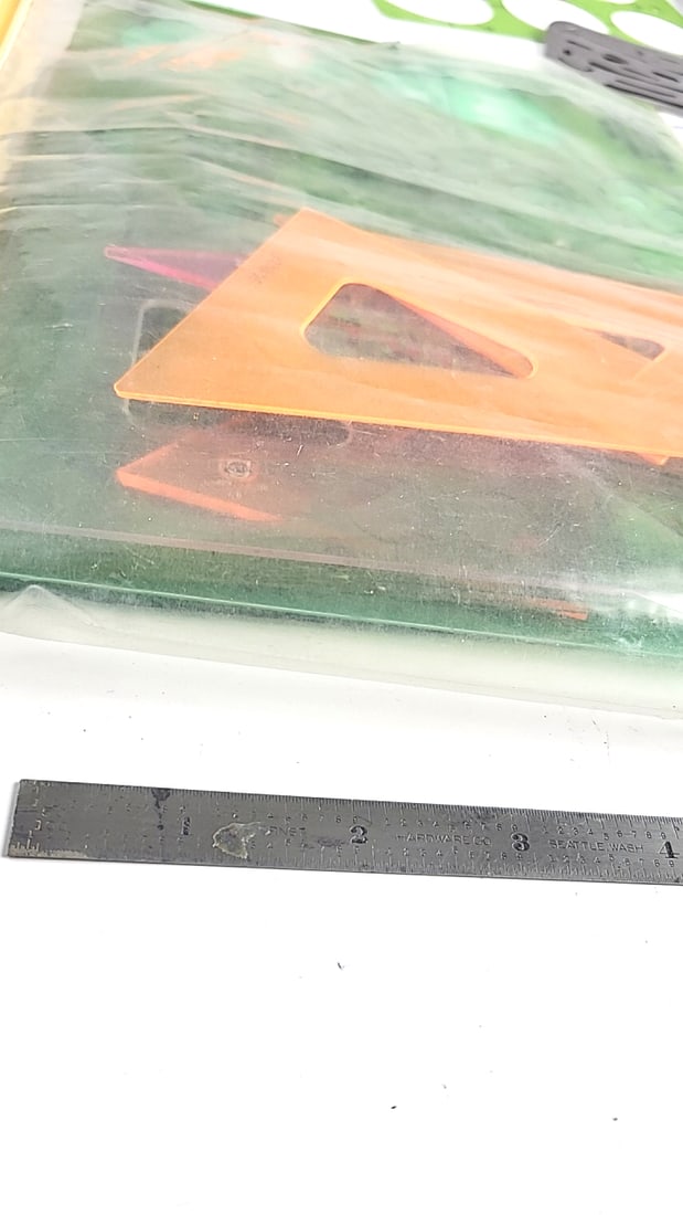 Drafting Tools Lot: Alvin No.295 Parallel Glider, Timesaver No.165, Rapidesign R-140 Templates - 3