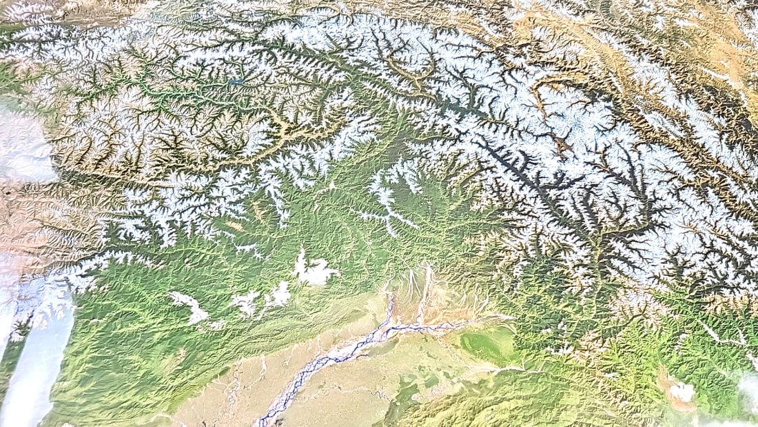 Future Generations Southeast Tibet & Its Nature Preserves As Seen From Space Map Poster - 3