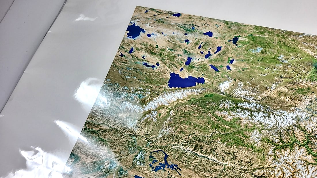 Future Generations Southeast Tibet & Its Nature Preserves As Seen From Space Map Poster - 4