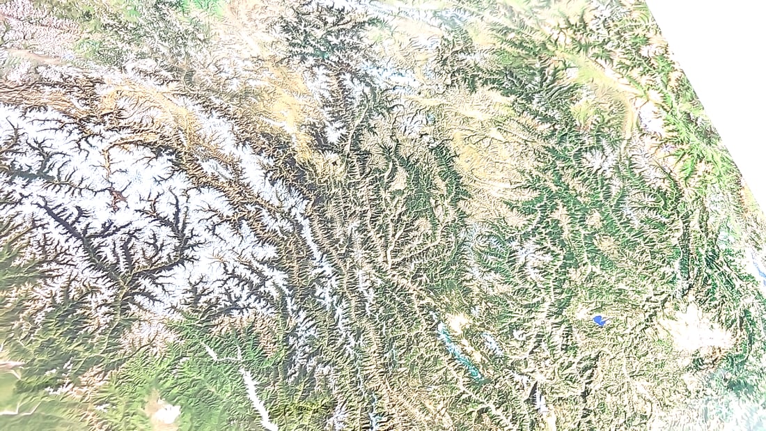 Future Generations Southeast Tibet & Its Nature Preserves As Seen From Space Map Poster - 6