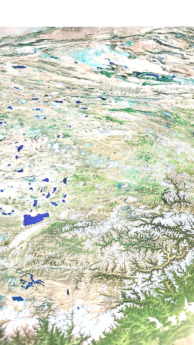Future Generations Tibet & Its Nature Preserves As Seen From Space Satellite Map Poster - 3