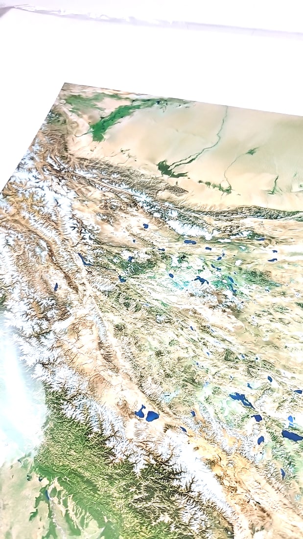 Future Generations Tibet & Its Nature Preserves As Seen From Space Satellite Map Poster - 4