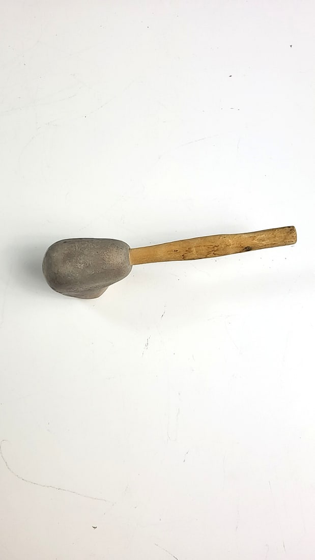 Clay Tobacco Pipe With Wooden Stem, Approx. 6 In - 4