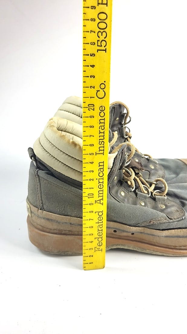 Lakestream Gray Tan Lace-up Wading Boots Rubber Toe D-ring Eyelets - 5