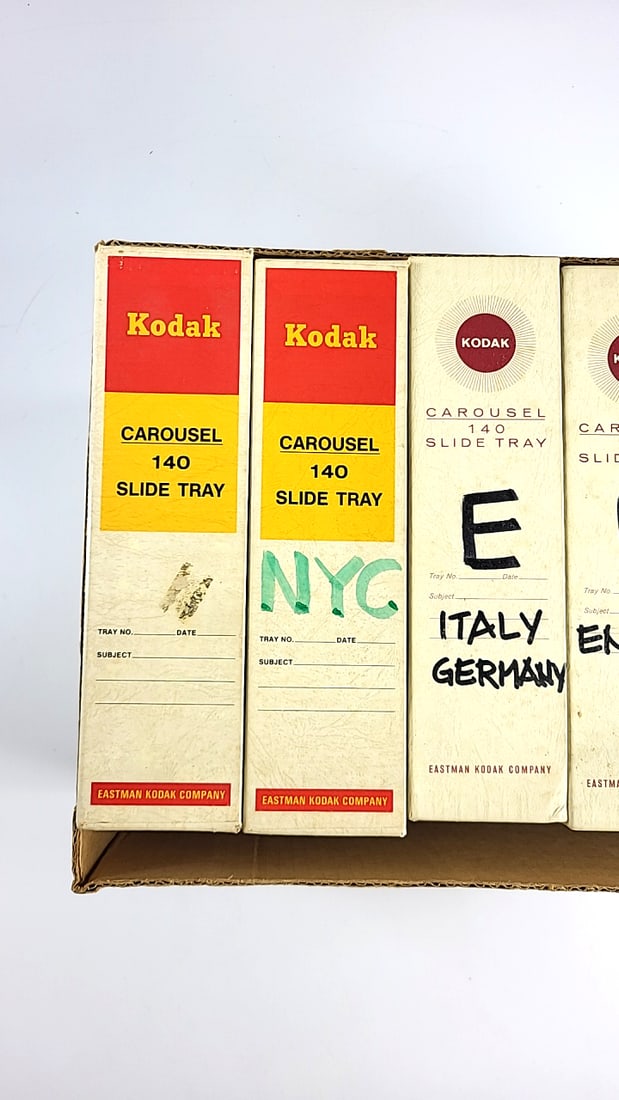 Kodak Carousel 140 Slide Tray Lot With Technicolor Slide Boxes - 2