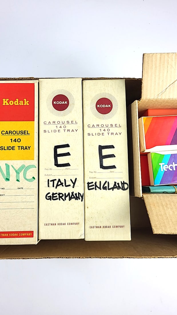 Kodak Carousel 140 Slide Tray Lot With Technicolor Slide Boxes - 3