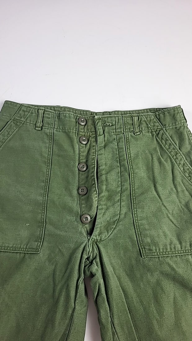 Vintage 1960s Us Military Og-107 Olive Green Cotton Utility Fatigue Pants Button Fly 30 X 29 - 5