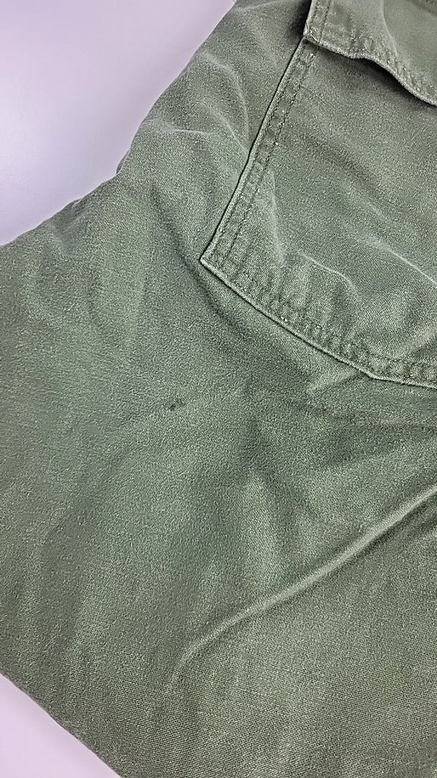 Vintage 1960s Us Military Og-107 Olive Green Cotton Utility Fatigue Pants Button Fly 30 X 29 - 7
