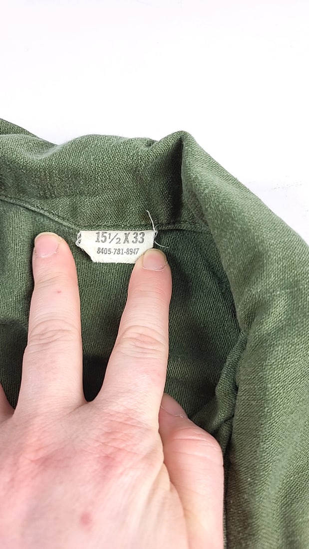 U.S. Air Force Og-107 Cotton Sateen Shirt J.H. Rutter Rex 15.5 X 33 Patches Medium - 2