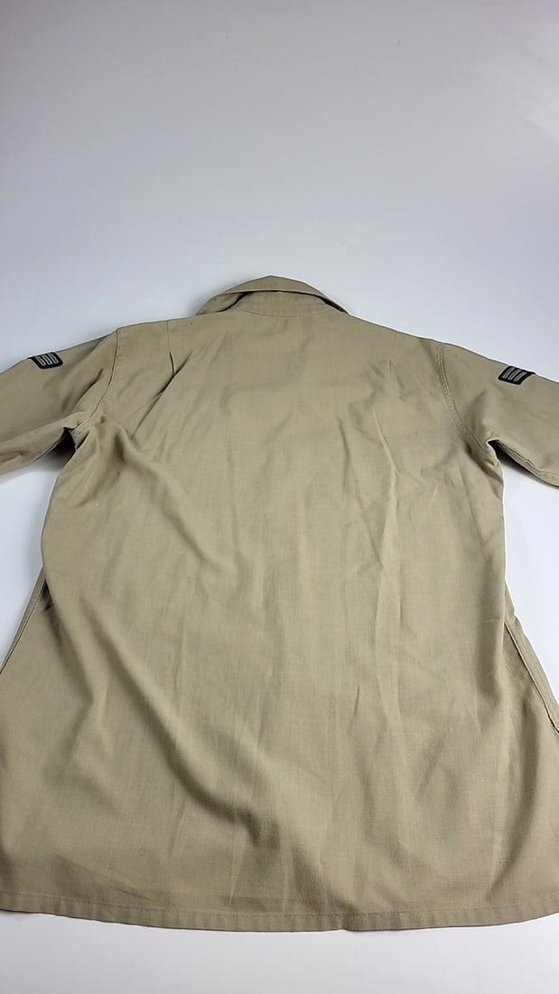 Vintage U.S. Military Khaki Uniform Shirt Pants Set 15.5 32x31 With Ribbons And Belt As Is - 5
