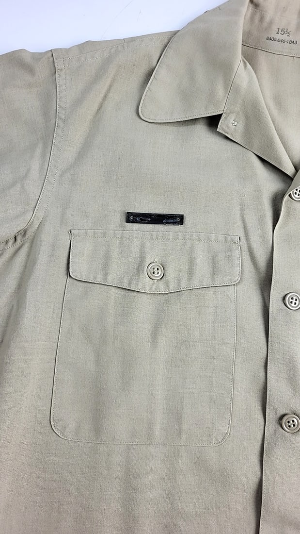 Vintage U.S. Military Khaki Uniform Shirt Pants Set 15.5 32x31 With Ribbons And Belt As Is - 7