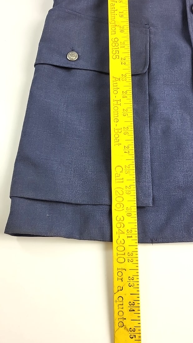 Vintage Us Air Force Blue Shade 84 Wool Tropical Dress Uniform Coat Bonham Size 39l With Tie As Is - 9