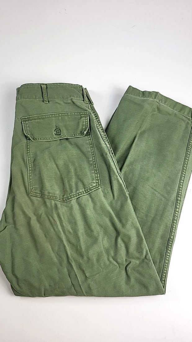 Vintage Us Military Og-107 Type I Class 1 Cotton Sateen Trousers Olive Green - 2