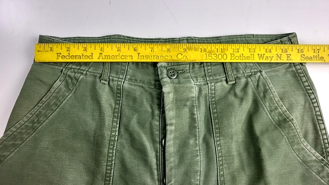 Vintage Us Military Og-107 Type I Class 1 Cotton Sateen Trousers Olive Green - 7