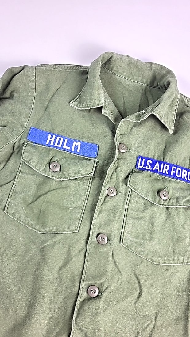 Vintage 1980s U.S. Air Force Og-107 Cotton Sateen Utility Shirt By Coastal Industries - 2
