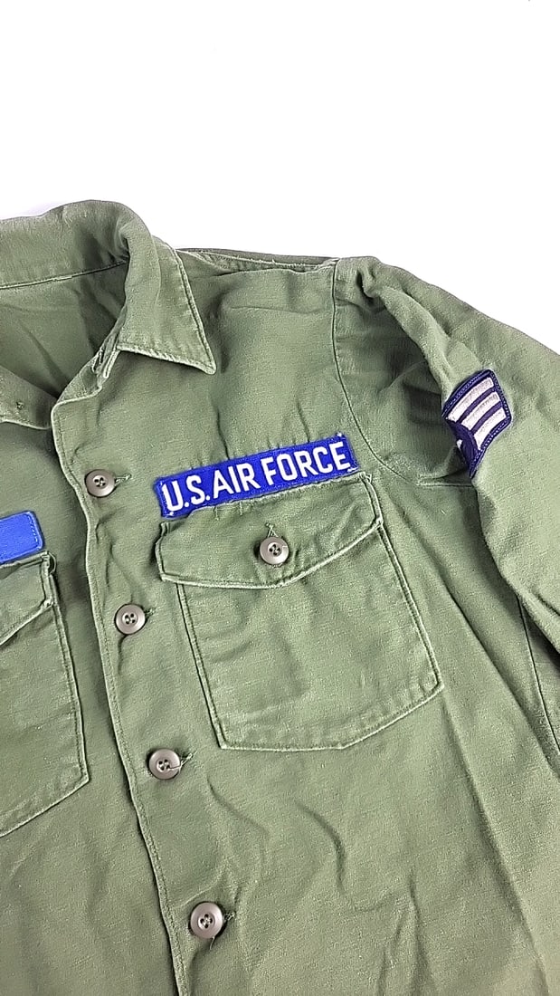 Vintage 1980s U.S. Air Force Og-107 Cotton Sateen Utility Shirt By Coastal Industries - 3
