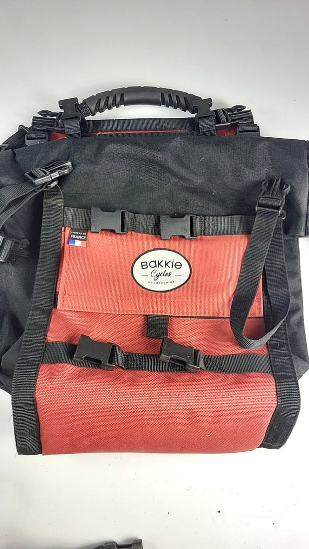 Lot Of 2 Bakkie Cycles Sacoche Rouge Lave Redblack Bicycle Pannier Bags - 2