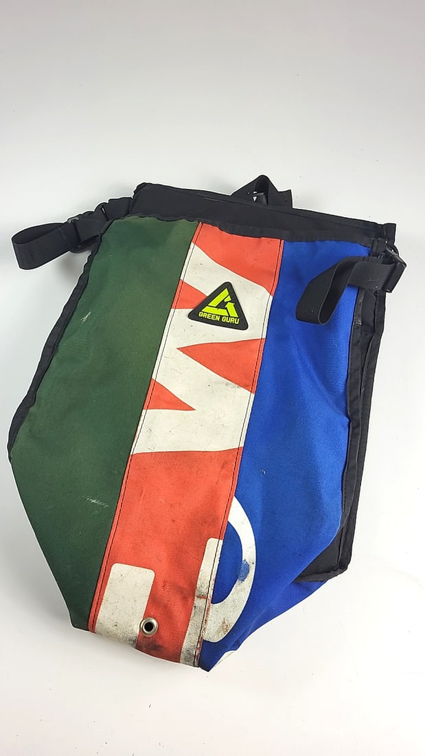 Lot Of 2 Green Guru Recycled Banner Bike Pannier Bags Red Blue Green Made In Usa As Is - 5