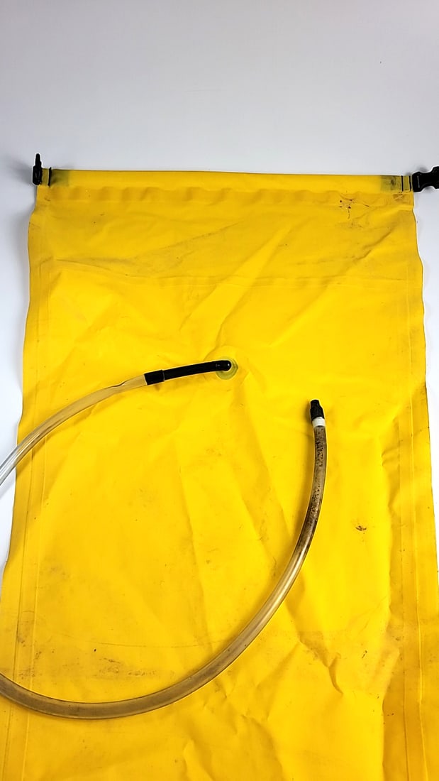 Lot Of 2 Yellow Kayak Canoe Stow Float Bags With Inflation Tubes And Buckle Clips As Is - 2