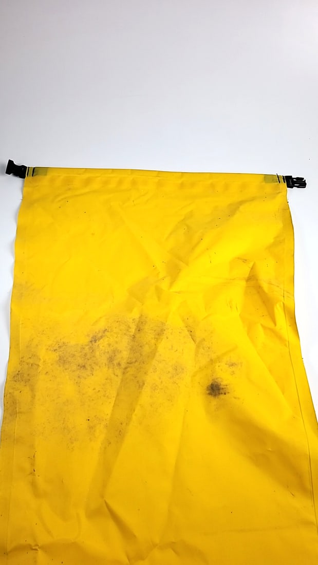 Lot Of 2 Yellow Kayak Canoe Stow Float Bags With Inflation Tubes And Buckle Clips As Is - 7