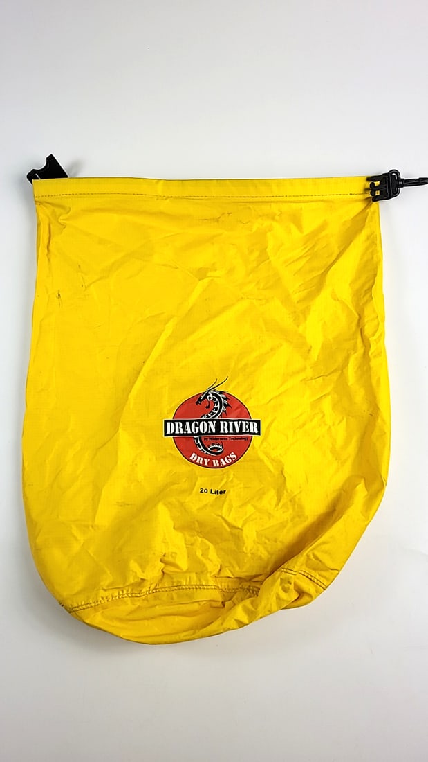 Dragon River Dry Bags By Wilderness Technology 20 Liter Yellow Dry Bag: 17x14x1 1lb Low Estimate: 10.00 High Estimate: 30.00