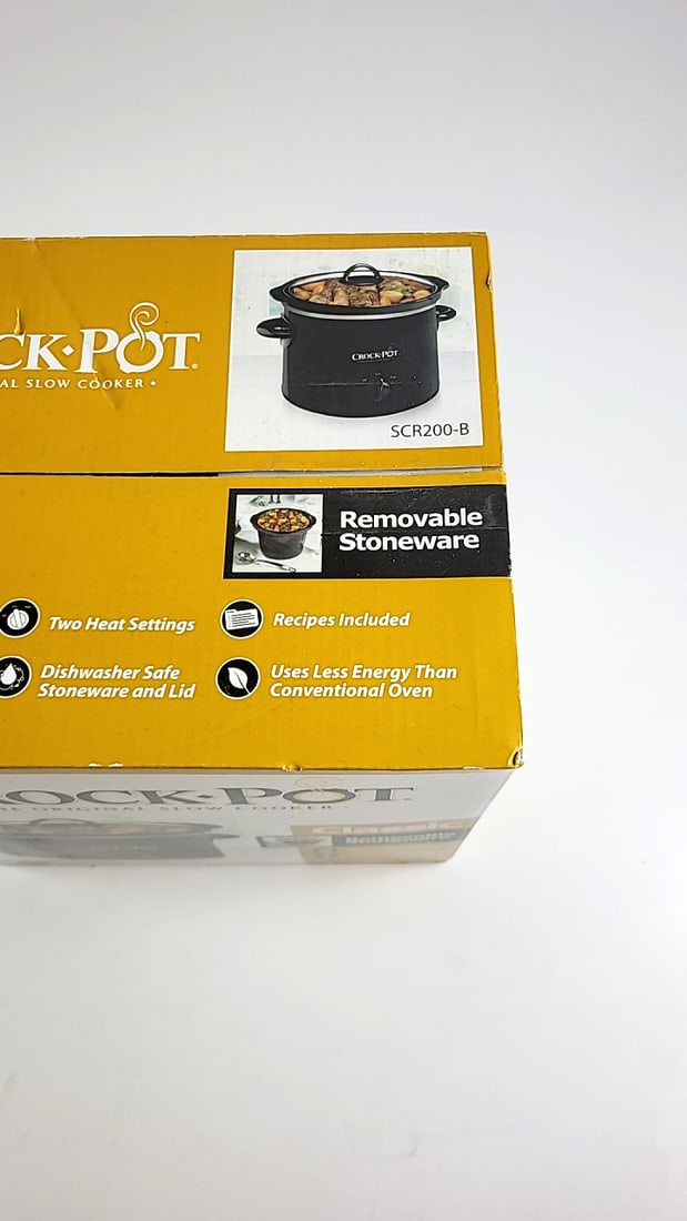Sealed Crock-pot Classic Scr200-b 2 Qt Round Slow Cooker Black Removable Stoneware - 4