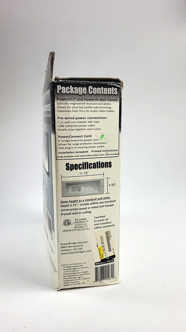 Powerbridge Tsck In-wall Power Cable Management Kit - 4