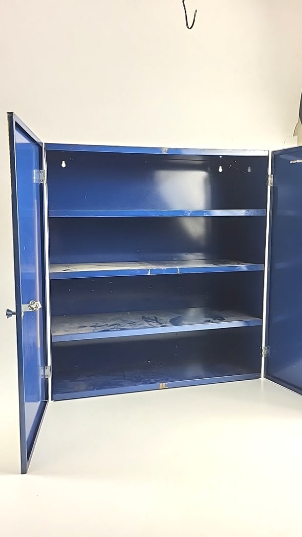 Victor Oil Seals Blue Yellow Metal Wall-mount Display Cabinet - 2