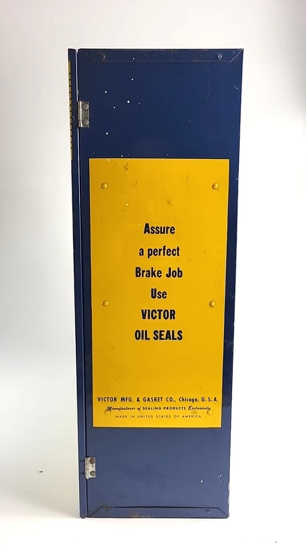 Victor Oil Seals Blue Yellow Metal Wall-mount Display Cabinet - 7