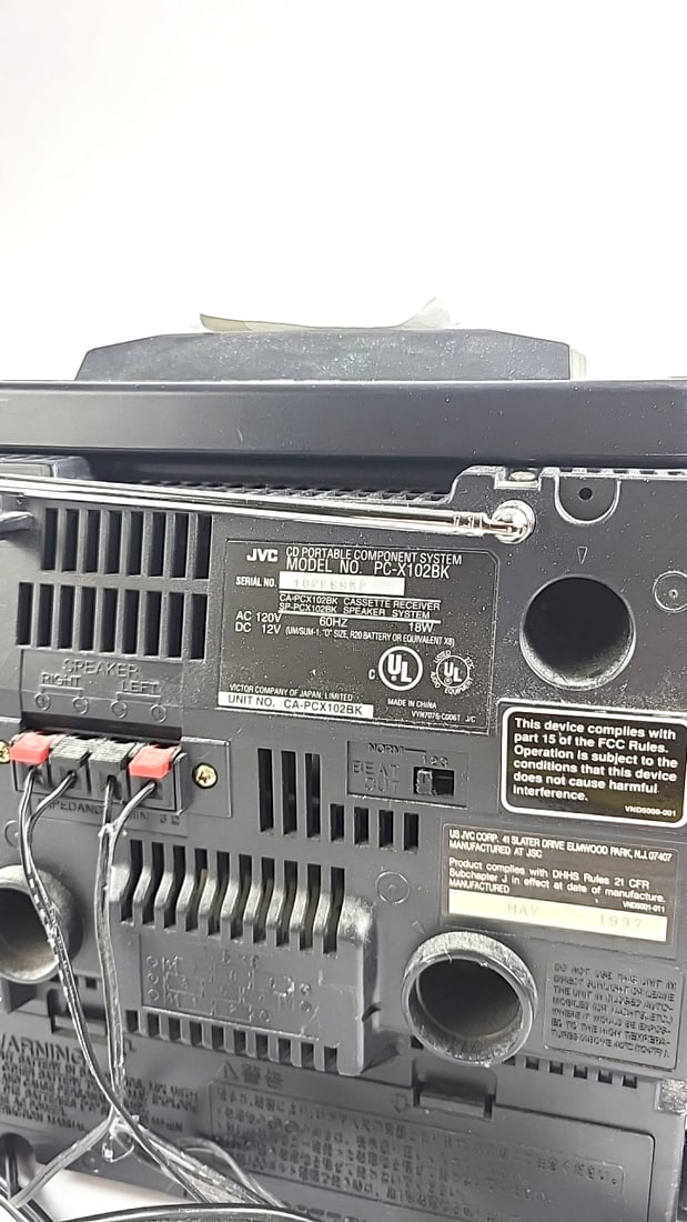 Jvc Pc-x102 Cd Portable Component System Boombox With Speakers Cassette Deck - 9