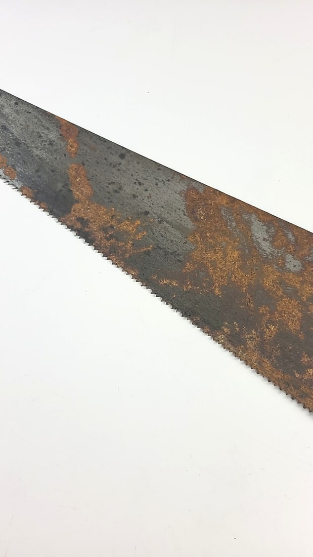 Pair Of Hand Saws With Carved Wooden Handles And Steel Blades Pace Maker As Is - 16