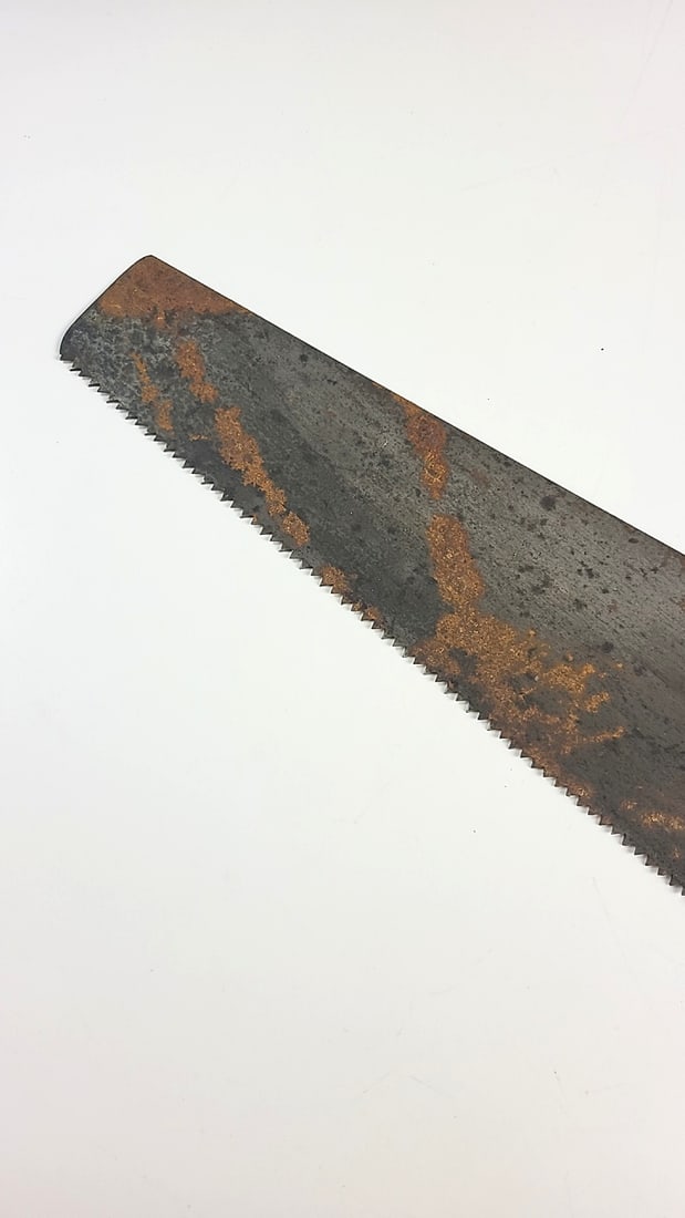 Pair Of Hand Saws With Carved Wooden Handles And Steel Blades Pace Maker As Is - 17