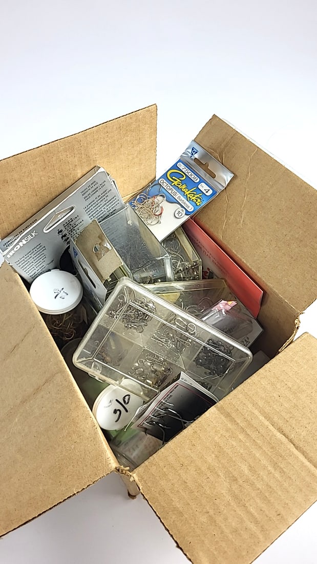 Fly Fishing Tackle Lot Izorline Platinum Ande Cuda Shakespeare Line Hooks Beads Noll Trout Flies ... - 2